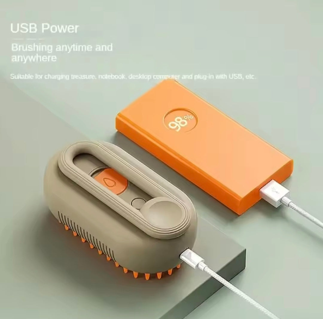 3-in-1 Steam Dog Brush – Electric Spray Grooming Brush for Cats & Dogs